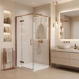Shower enclosure Rea Bruno 90x90 Brush Copper