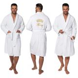 Bathrobe MEN King White collar L/XL