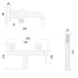Bathroom faucet Rea Lungo Diamond Brush Gold