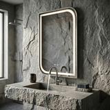 Lustro ścienne LED ZONE 70x50 Nikiel Szczotkowany