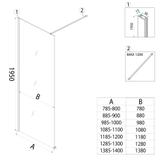 Duschwand Rea Flexi Transparent / Gold 80