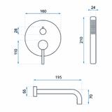 Wall Mounted Bath faucet Rea Lungo Titan + Box