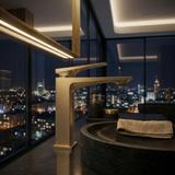 Βρύση νιπτήρα REA Prime Brush Gold Low