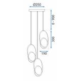 LED-Hängeleuchte G082-3CPR Gold