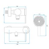 Baterie de duș REA Foss/Clif Brush Copper