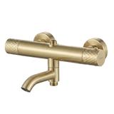 Kit de douche avec thermostat Lungo Diamond Gold Brush