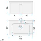 Zestaw mebli łazienkowych z Umywalką Monti 60cm Szary