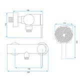 Baterie de duș REA Clif Brush Gold