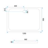 shower tray Rea Belmond White 90x120 Chrome