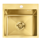 Jekleno pomivalno korito Leo 40 BRUSH GOLD