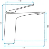 Βρύση νιπτήρα Rea AVALON, Βουρτσισμένο ΧΡΥΣΟ, ΧΑΜΗΛΟ