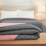 Narzuta dwustronna pikowana Inez  ciemnoszary-różowy