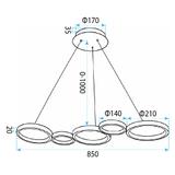 LAMPA SUFITOWA WISZĄCA APP1923-CP Czarna