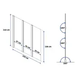 Badewanneaufsatz klappbar Rea Agat-3 120 BRUSH GOLD