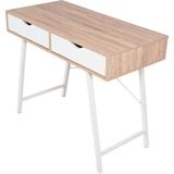 BIURKO SKANDYNAWSKIE Z SZUFLADAMI WHITE/DĄB SANOMA FFT180902