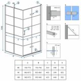 Shower enclosure Rea Molier Black 90x80
