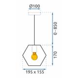 Hängelampe APP1131-1CP Black/gold