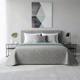 Narzuta dwustronna pikowana Inez  jasnoszary-miętowy