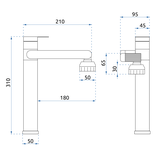 Bathroom faucet Rea PACO Black High