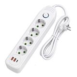 Listwa zasilająca Przedłużacz 4 gniazda + 2x USB-A + USB-C JNH025-4B Biały