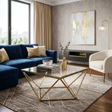 Stolik kawowy szklany Glamour Gold CS-14G