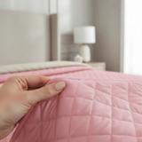 Narzuta dwustronna pikowana Inez beżowo-różowy