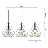 Deckenlampe LOFT BELLO 3x E27