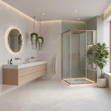 Καμπίνα ντους Rea City 80x100 Brush Copper