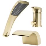 Třídílná vanová baterie REA RIVEN Brush Gold