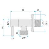 Robinet d’angle 1/2" x 3/4" Brush Gold