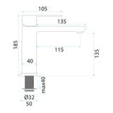 Kupaonska miješalica Rea Logan Brush Nickel