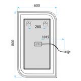 Lustro ścienne LED ZONE 80x60 Nikiel Szczotkowany