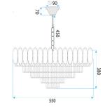 Hängelampe Cristal G049-CP 60CM