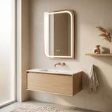 Lustro ścienne LED ZONE 70x50 Różowe Złoto Szczotkowane