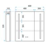 LED mirror cabinet M1015-60 60x65