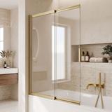 Paravento vasca scorrevole REA Dario Brush Gold 120