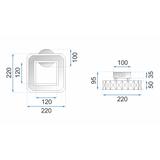 Wandlampe Kristall led quadrat APP415-W APP416-W