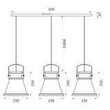 Deckenlampe ASTI AAA Black /Gold