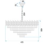 Lampa Wisząca z Kryształami G062-CP 50CM ZŁOTA