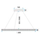 Lampe LED MS010-CP 59cm Chrome