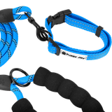 Smycz i obroża dla psa odblaskowa PJ-037 niebieska