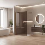 Duschwand Rea Flexi Brown / Gold 110