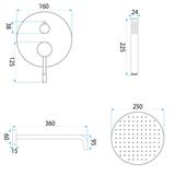 Komplet za tuširanje za vgradnjo Rea Lungo Diamond Gold + BOX