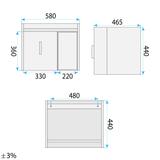 Ensemble de meubles de salle de bain Paris 60cm White meuble avec lavabo + miroir + étagère