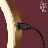 LED Spiegel Glow Brush Gold