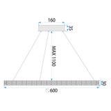 Lampe LED MS009-CP ROSE GOLD 59cm