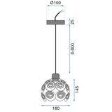 Hängelampe Kristall Loft silver APP207