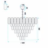Lampa Wisząca z Kryształami SWE100-CP 60cm Złota