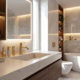 Bathroom faucet Rea Ontario Brush Gold