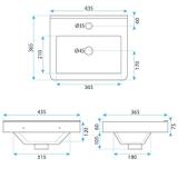 Ensemble de meubles de salle de bain Molly 40cm Beige meuble avec lavabo + miroir + étagère